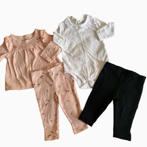 Carter's Peach and White Matching Sets for Everyday Wear - Picture 1 of 11